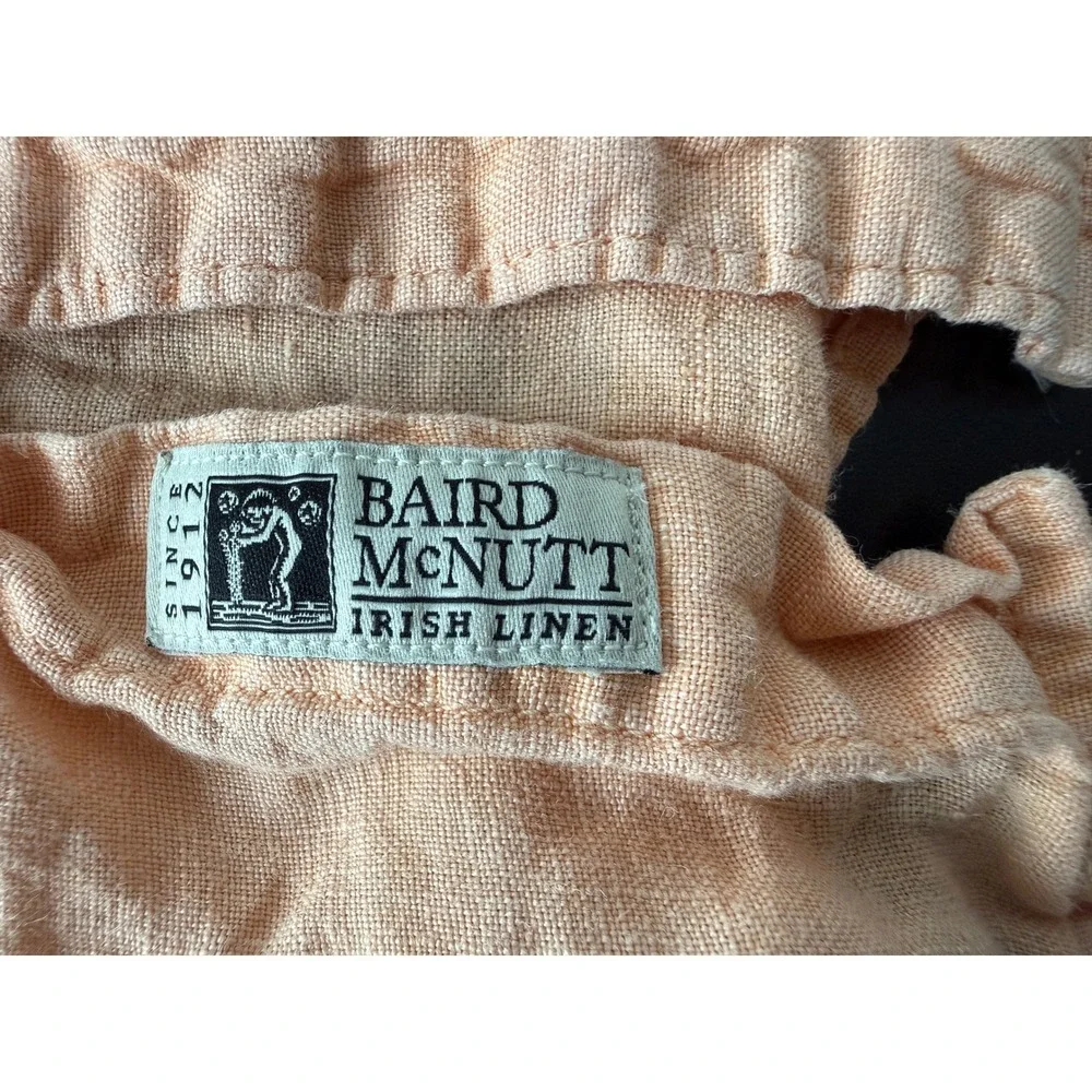 J.Crew Baird McNutt Irish Linen Shirt Slim Fit Short Sleeve Peach Orange Small